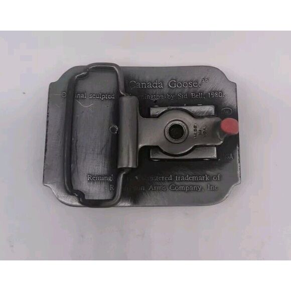 VINTAGE 1980 REMINGTON FIRST IN THE FIELD CANADIAN GOOSE BELT BUCKLE by Sid Bell - Picture 5 of 8